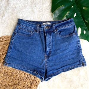 FOREVER 21 high rise denim shorts with slits